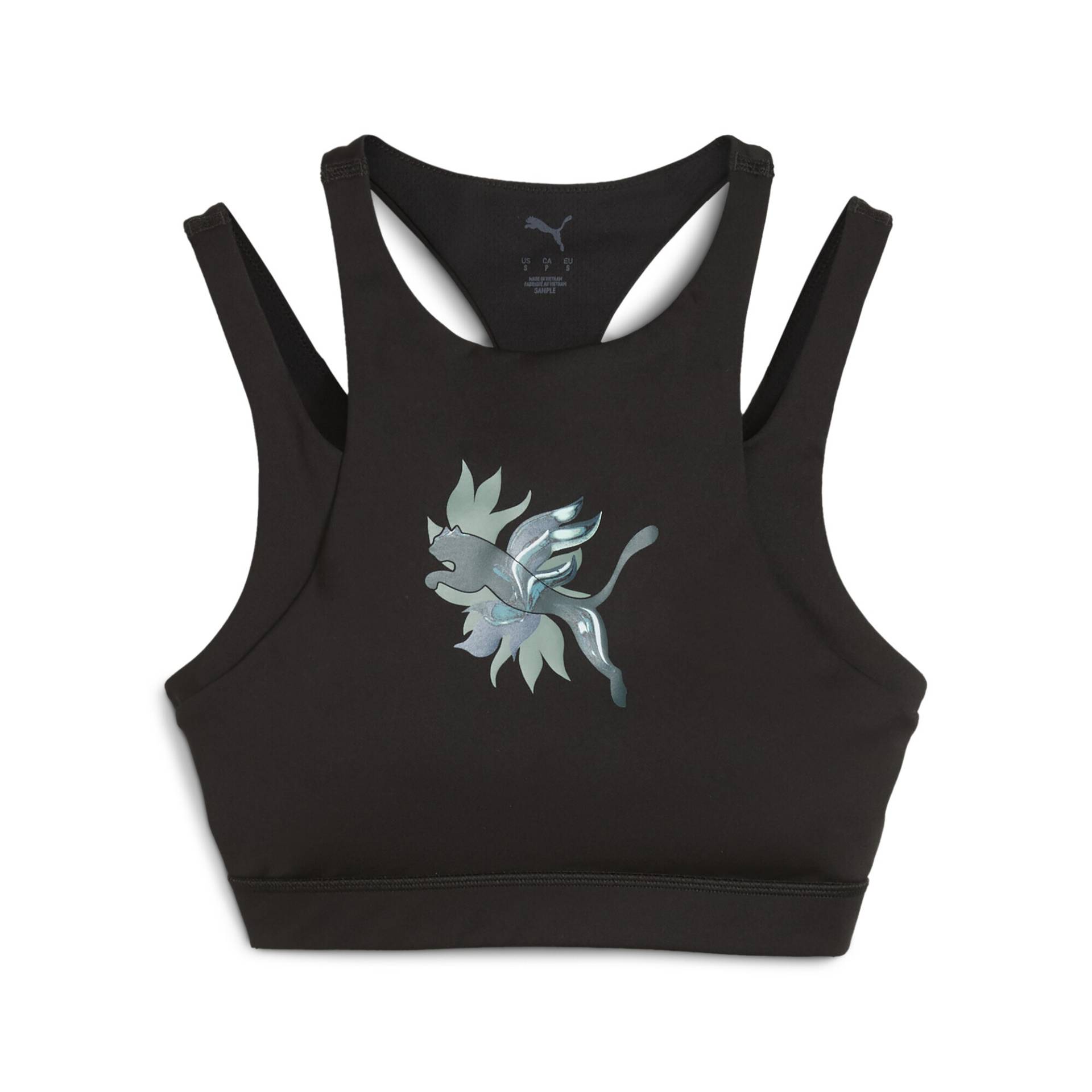 PUMA Sport-BH "GREEN TERRAINS GRAPHIC BH für mittlere Belastung Damen" von Puma