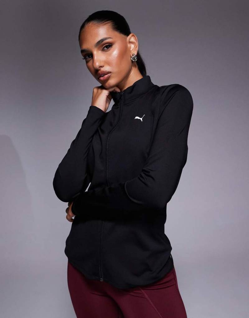 PUMA - Strong - Oberteil in Schwarz mit durchgehendem Reißverschluss von Puma