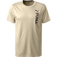 PUMA Herren T-Shirt beige Mikrofaser uni mit Motiv von Puma
