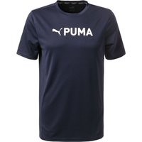 PUMA Herren T-Shirt blau Mikrofaser uni mit Motiv von Puma