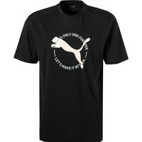 PUMA Herren T-Shirt schwarz Baumwolle & Mix uni mit Motiv PUMA Herren T-Shirt schwarz Baumwolle & Mix uni mit Motiv von Puma
