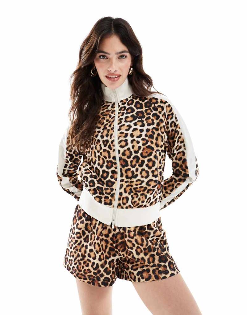 PUMA - T7 - Trainingsjacke mit Leopardenprint-Braun von Puma