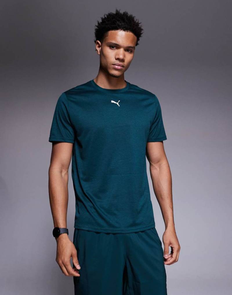 PUMA - TAD Essentials - Heather Cat - Sport-T-Shirt in Grün-Grau PUMA - TAD Essentials - Heather Cat - Sport-T-Shirt in Grün-Grau von Puma
