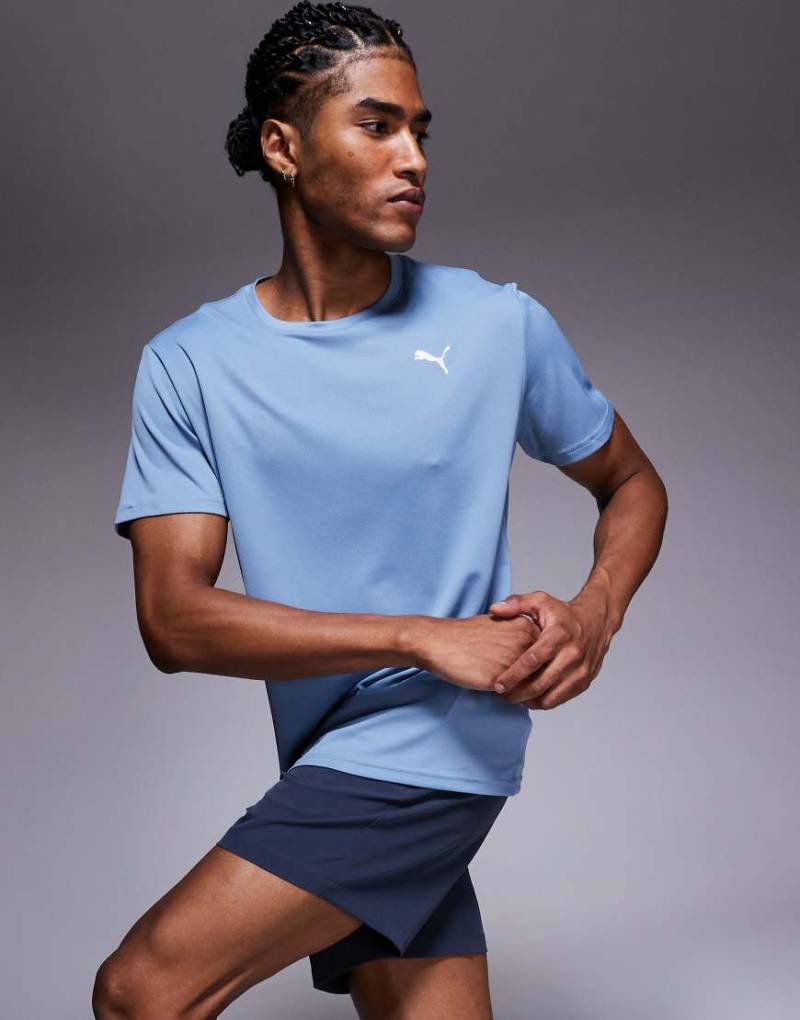 PUMA - TAD Essential - T-Shirt aus Polyester in Blau mit Strukturmuster von Puma