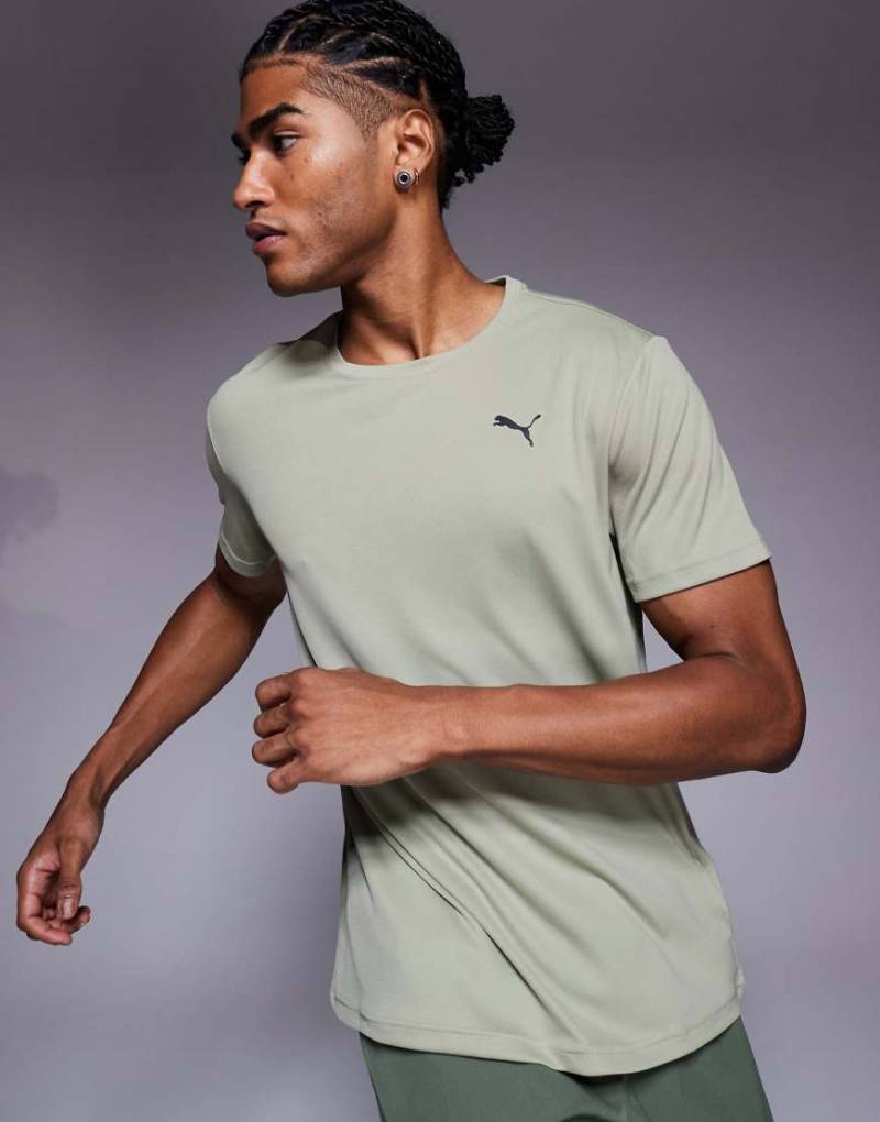 PUMA - TAD Essential - T-Shirt aus Polyester in Grün mit Strukturmuster von Puma