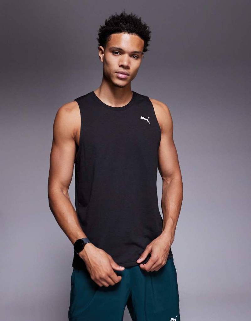 PUMA - Tad Tech Tri-Blend - Trainings-Tanktop in Schwarz-Grün von Puma