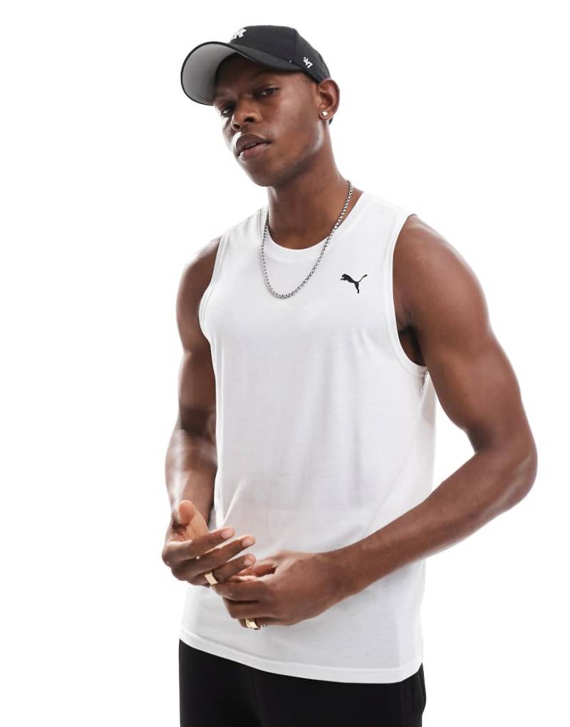 PUMA - Tech - Tanktop in Weiß mit Logo in Anthrazit von Puma