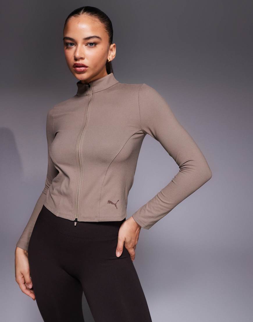 PUMA - Train - Oberteil in Braun mit durchgehendem Reißverschluss und regulärer Länge-Brown von Puma