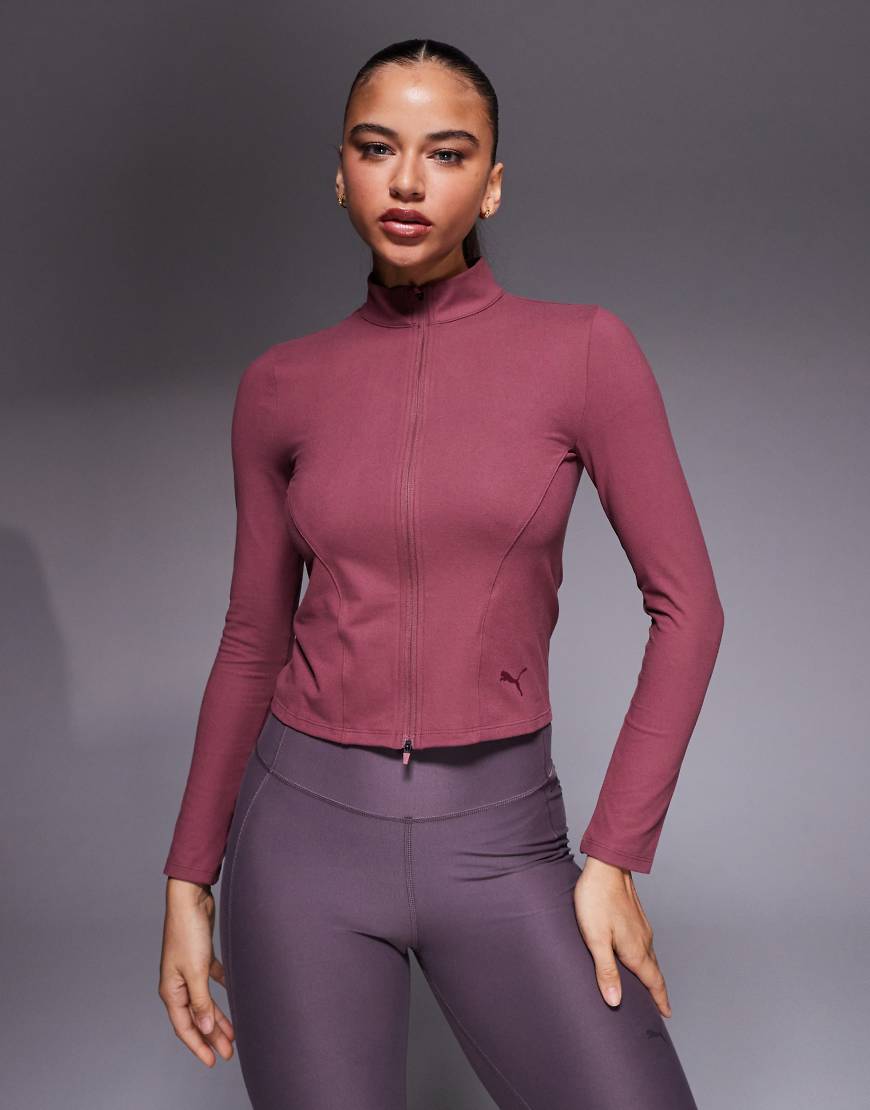 PUMA - Train - Oberteil in Lila mit durchgehendem Reißverschluss und regulärer Länge von Puma
