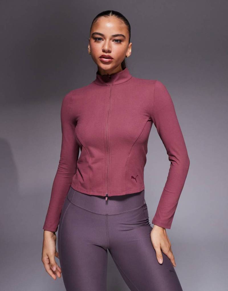 PUMA - Train - Oberteil in Lila mit durchgehendem Reißverschluss und regulärer Länge von Puma