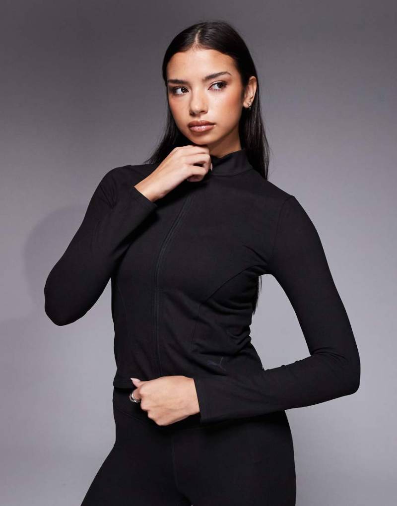 PUMA - Train - Oberteil in Schwarz mit durchgehendem Reißverschluss von Puma