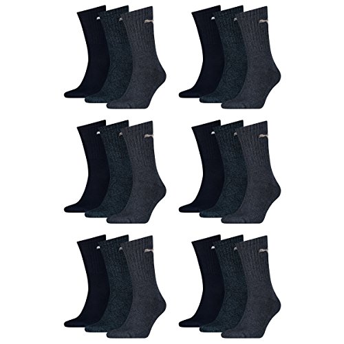 PUMA Unisex Crew Socks Socken Sportsocken MIT FROTTEESOHLE 18er Pack (43/46, Marine) von PUMA