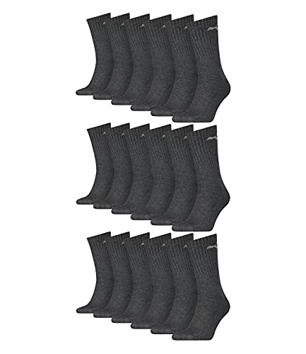 PUMA 18 Paar Sportsocken Tennis Socken Gr. 35-49 Unisex für sie und ihn, Farbe:201 - anthracite, Socken & Strümpfe:39-42 von PUMA