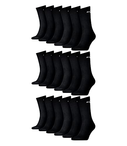 PUMA 18 Paar Sportsocken Tennis Socken Gr. 35-49 Unisex für sie und ihn, Farbe:200 - black, Socken & Strümpfe:39-42 von PUMA