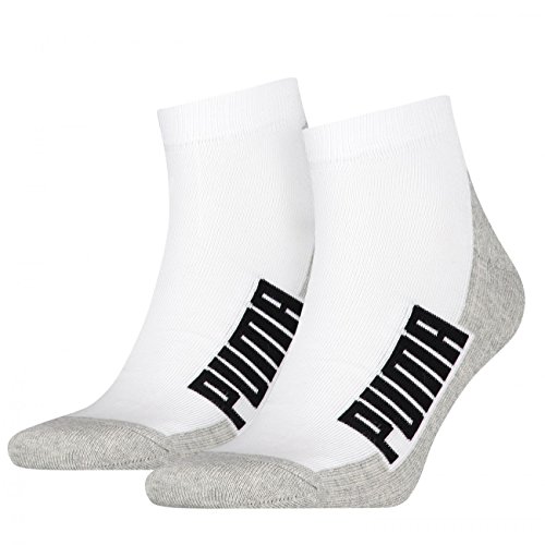 PUMA Unisex Cushioned Quarter Socken 6er Pack, Größe:39-42;Farbe:White/Grey/Black von PUMA