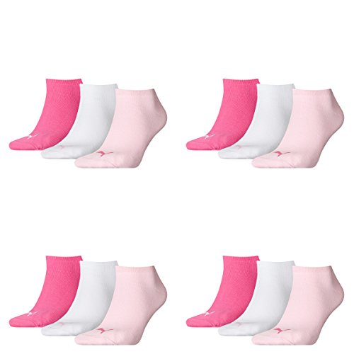PUMA 12 Paar Sneaker Invisible Socken Gr. 35-49 Unisex für Damen Herren Füßlinge, Farbe:422 - pink lady, Socken & Strümpfe:35-38 von PUMA