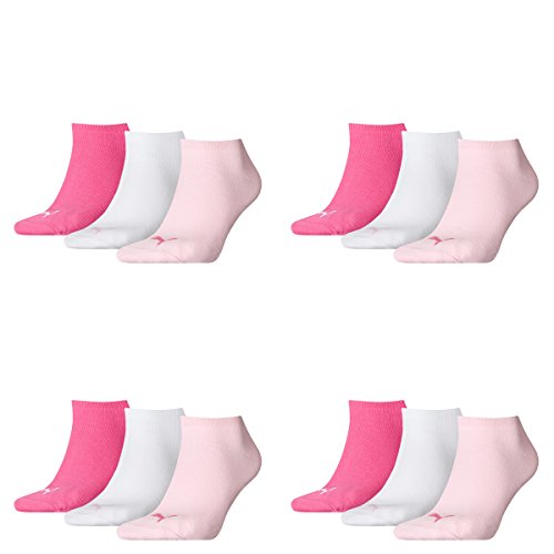 PUMA 12 Paar Sneaker Invisible Socken Gr. 35-49 Unisex für Damen Herren Füßlinge, Farbe:422 - pink lady, Socken & Strümpfe:39-42 von PUMA