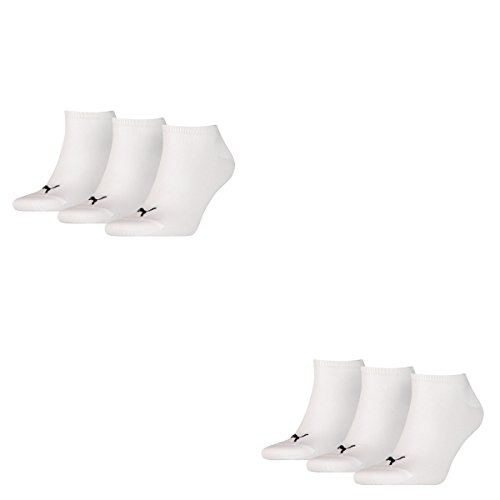 PUMA 6 Paar Sneaker Invisible Socken Gr. 35-49 Unisex für Damen Herren Füßlinge, Farbe:300 - white, Socken & Strümpfe:35-38 von PUMA