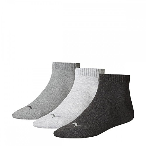 PUMA 9 Paar Unisex Quarter Socken Sneaker Gr. 35-49 für Damen Herren Füßlinge, Farbe:800 - anthraci/l mel grey/m me, Socken & Strümpfe:43-46 von PUMA