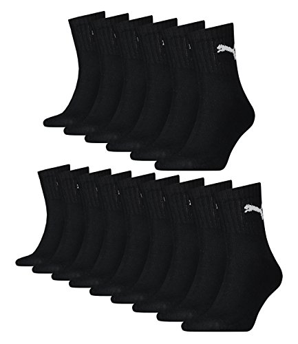 PUMA Unisex Short Crew Socken Sportsocken mit Frotteesohle 15er Pack black 200-39/42 von PUMA