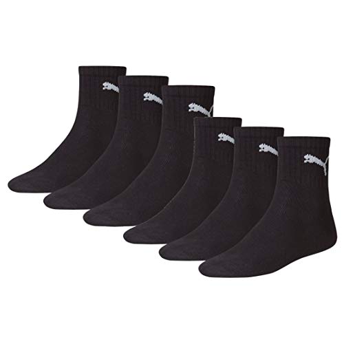 PUMA Unisex Short Crew Socks Socken Sportsocken MIT FROTTEESOHLE 6er Pack black / black 200 - 43/46 von PUMA