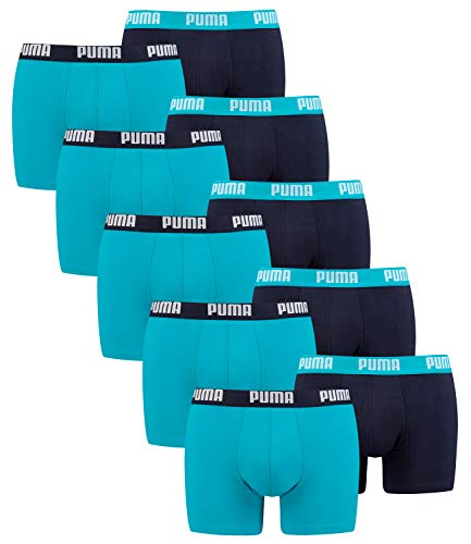 PUMA Boxershorts Unterhosen 521015001 10er Pack (796 - Aqua/Blue, L) von PUMA