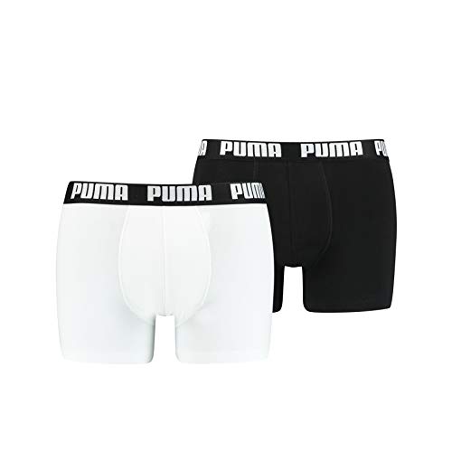 PUMA Men Basic Herren-Boxershorts (2er Stücke) Boxer-Shorts, 301-White/Black, M Pack von PUMA