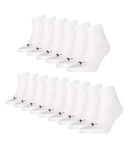 PUMA 15 Paar Unisex Quarter Socken Sneaker Gr. 35-49 für Damen Herren Füßlinge, Farbe:300 - white, Socken & Strümpfe:39-42 von PUMA
