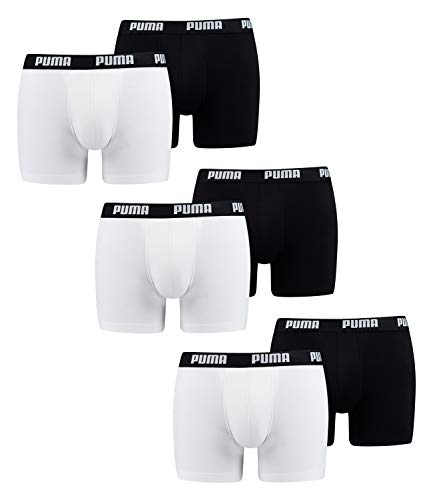PUMA 6 er Pack Boxer Boxershorts Men Herren Unterhose Pant Unterwäsche, Farbe:301 - White/Black, Bekleidungsgröße:XL von PUMA