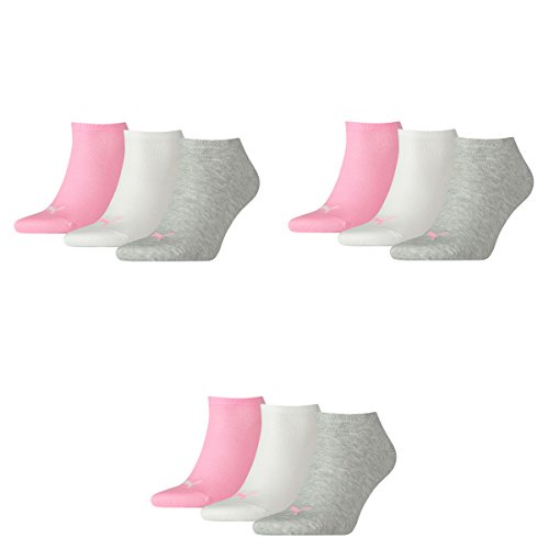 PUMA 9 Paar Sneaker Invisible Socken Gr. 35-49 Unisex für Damen Herren Füßlinge, Socken & Strümpfe:35-38, Farbe:395 - prism pink von PUMA