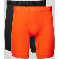 Puma Boxershorts mit elastischem Label-Bund im 2er-Pack in Orange, Größe S von Puma