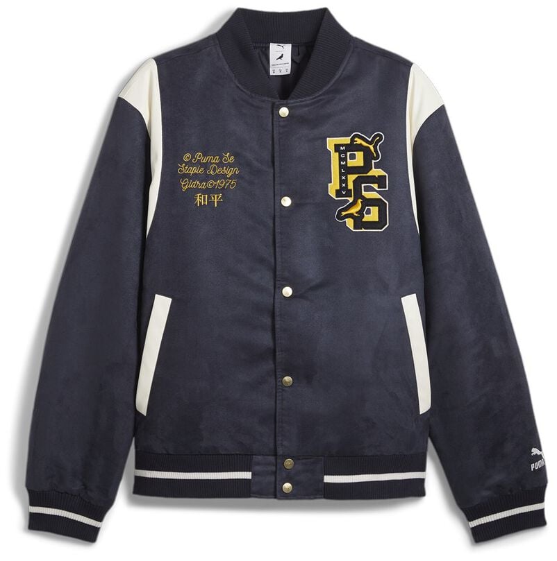 Puma Collegejacke - PUMA x STAPLE Varsity Jacket - S bis XXL - für Männer - Größe XXL - navy von Puma