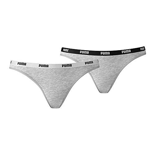 Puma Damen Bikini Slip, Grey/Grey, XS (2er Pack) von Puma