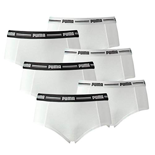 PUMA Damen Iconic Mini Shorts, 6er Pack - Cotton Modal Stretch, Vorteilspack (weiß, M (Medium) - 6er Pack) von PUMA