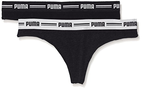 PUMA Damen Iconic Thong 2P Packed Unterwäsche, Schwarz, L von PUMA