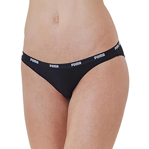 Puma Damen Bikini Taillenslip, 2er Pack, Schwarz (Black), Gr. S (Herstellergröße: S) von PUMA