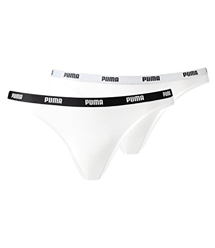 PUMA Damen Iconic Bikini 2P Unterwäsche, Weiß, M (2er Pack) von PUMA