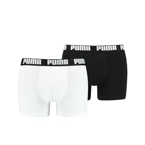 Puma Herren Boxer Short Boxershort 2er Pack Größe S - XXL White/Black NEU, Größe:L von PUMA