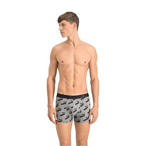 Puma Herren Boxer Unterwäsche, Grau/Schwarz, M (2er Pack) von Puma