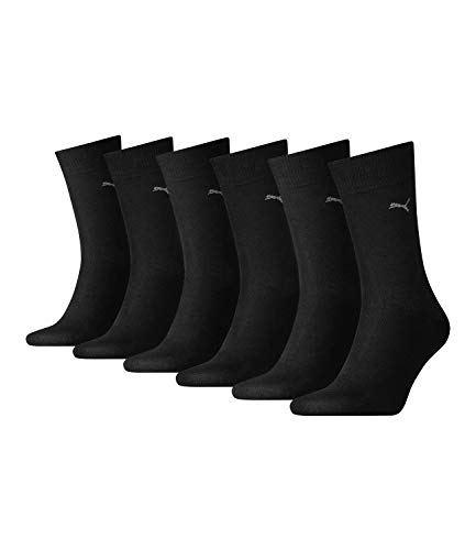 PUMA Herren Business Socken Strümpfe Classic Socks 272001001 6 Paar, Farbe:Schwarz, Größe:43-46, Menge:6 Paar (3x 2er Pack), Artikel:272001001-200 black von PUMA