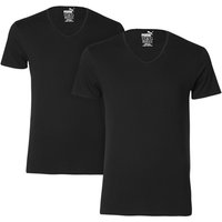 Puma Herren T-Shirt Basic V-Neck Regular Fit 2er Pack von Puma