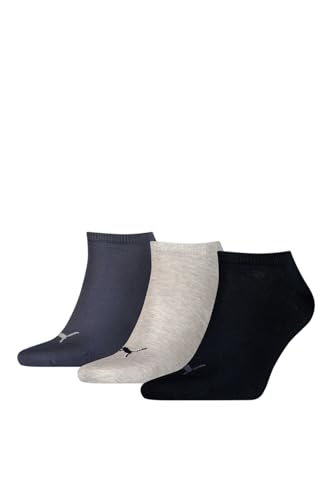 Puma Unisex Unisex Socken Plain, 3er Pack, Blau (Navy/Grey/Nightshadow Blue), Gr. 35-38 von PUMA