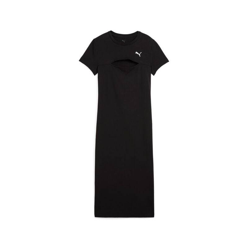 Puma Kleid knielang - WARDROBE ESS Midi Cut-Out Dress - XS bis M - für Damen - Größe XS - schwarz von Puma