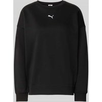 PUMA Oversized Sweatshirt mit Label-Stitching in Black, Größe S von Puma