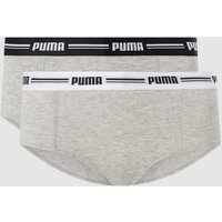 Puma Panty mit Stretch-Anteil im 2er-Pack in Mittelgrau Melange, Größe S von Puma