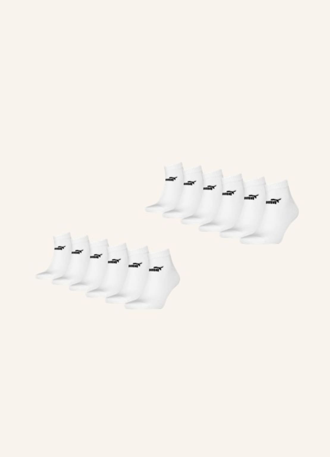 Puma 12er-Pack Socken Elements Quarter weiss von Puma