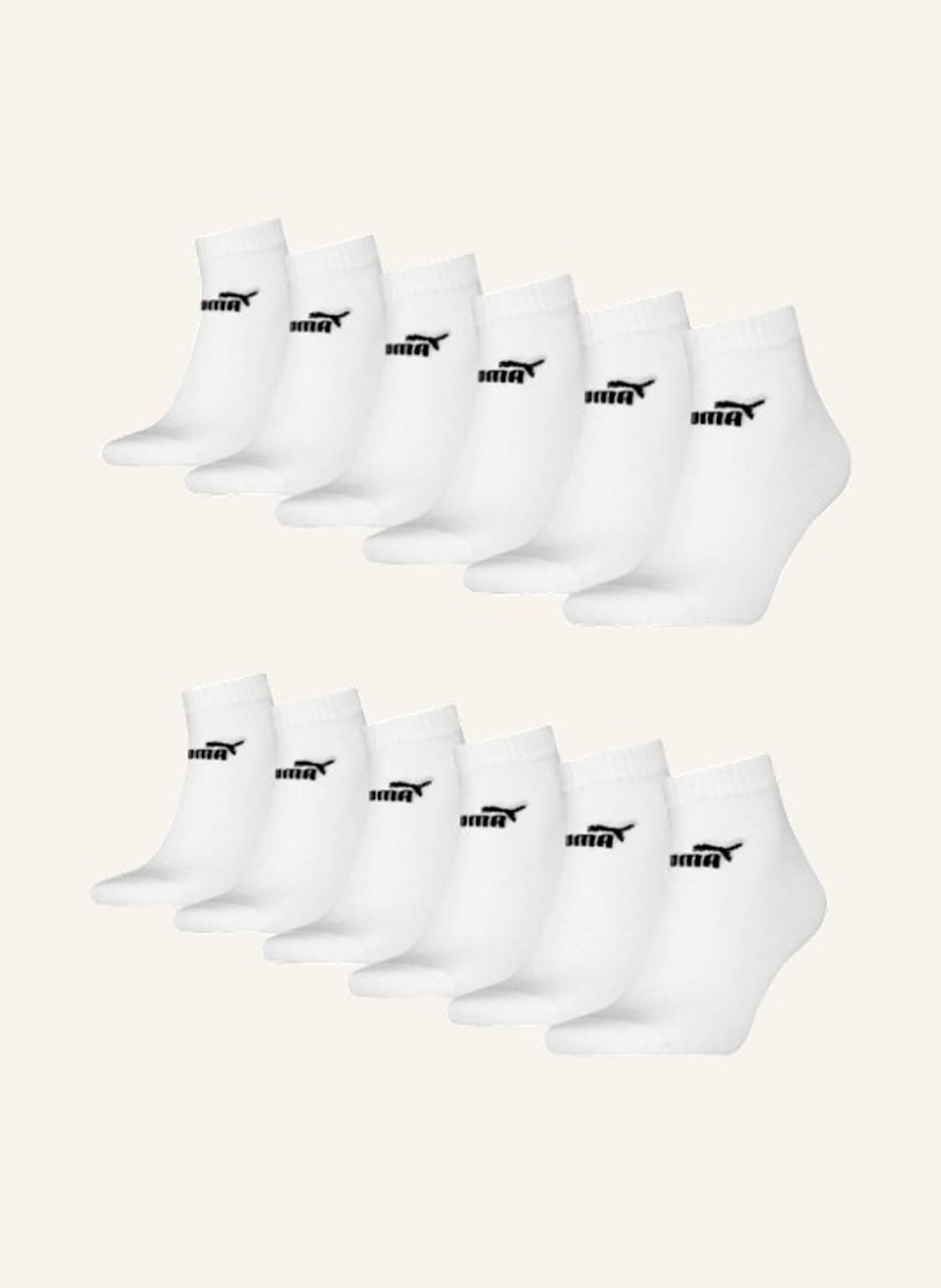 Puma 12er-Pack Socken Elements Quarter weiss von Puma