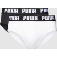 Puma Slip mit Label-Detail im 2er-Pack in Weiss, Größe M von Puma