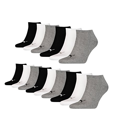 PUMA Socken 15 PAAR Invisible Sneakers Damen, Herren (5x 3er Pack) (Schwarz/Weiß/Grau (882 grey/white/black), 39-42 (6-8 UK)) von PUMA