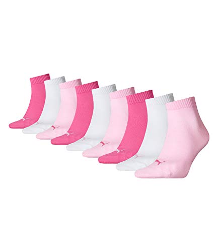 Puma Socken Quarter Sneakers Damen, Herren 9er Pack, Pink/Weiß/Rose, 35-38 (UK 2.5-5), 9 Paar von PUMA